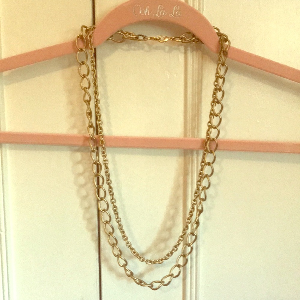 Matching necklace & bracelet gold costume jewelry